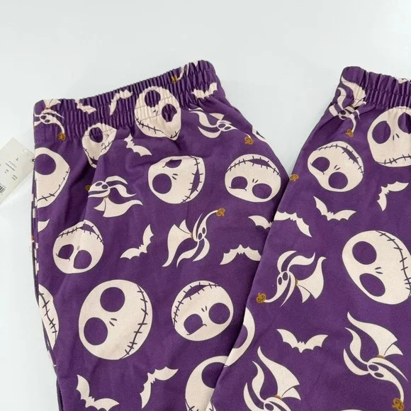 Disney Pajama Pants Nightmare Before Christmas Jack Skellington Large Purple NEW - Picture 4 of 8